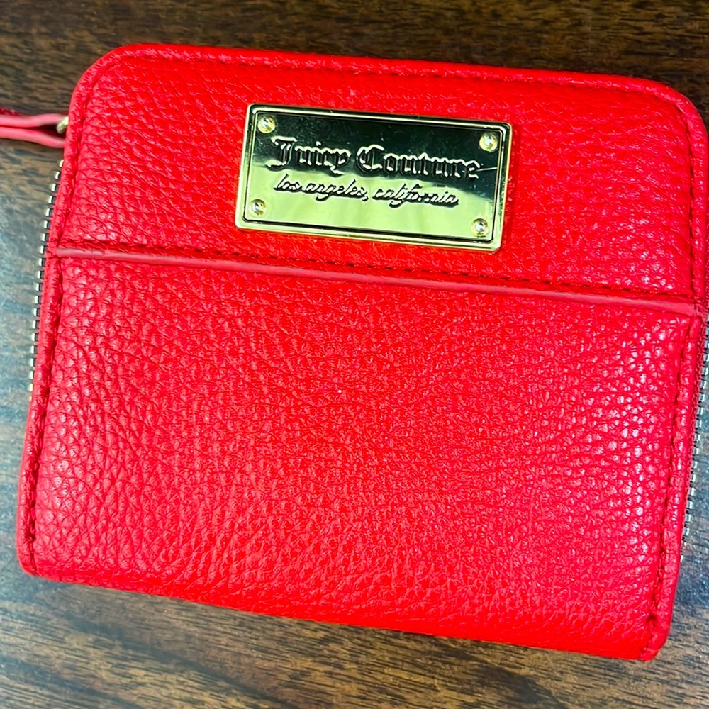 Juicy couture wallet red with zipper pocket!